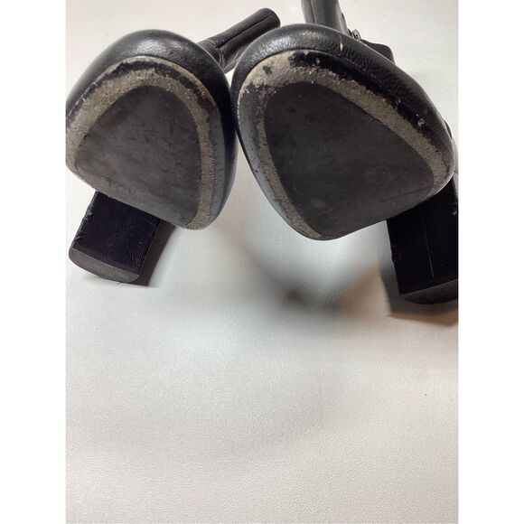 Prada Black Leather Ankle Boots Women’s Block Heel Booties Size EU 39 - Picture 16 of 16